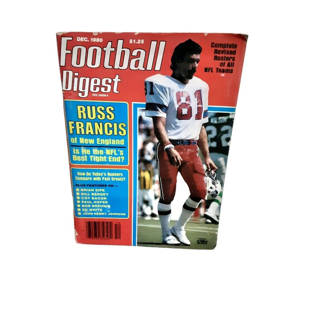 Football Digest Magazine December 1980 Russ Francis New England Patriots